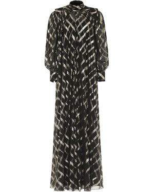 Alberta Ferretti Crosshatch Maxi Dress - Black