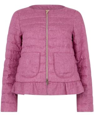 Herno Elegant Padded Jacket With Frill - Pink