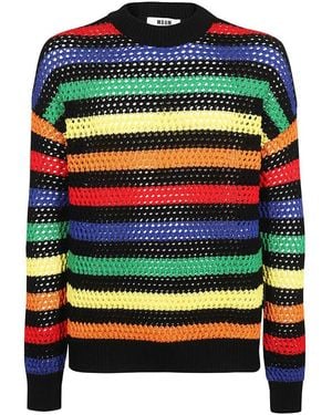 MSGM Cotton Crew-Neck Sweater - Black