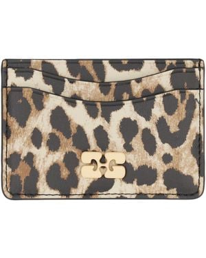 Ganni Bou Faux Leather Card Holder - Grey