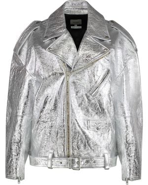 Halfboy Metallic Leather Jacket - Grey