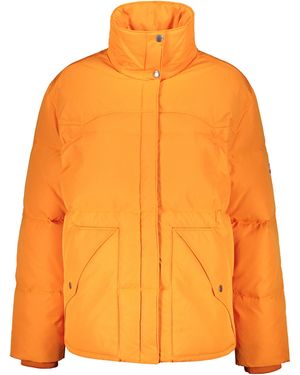 KENZO Zip And Snap Button Fastening Down Jacket - Orange