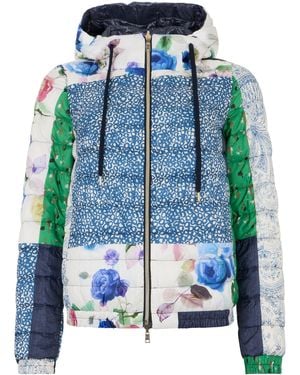 Herno Padded Jacket With Patchwork Designs - Blue