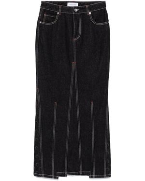 Marine Serre Moon Denim Long Skirt - Black