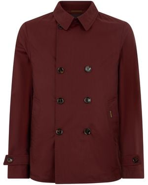 Moorer Elegant Bordeaux Jacket With Double Breasted - Purple