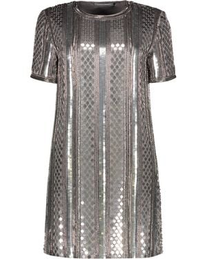 Alberta Ferretti Sequin Mini-Dress - Gray