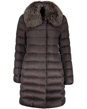 【送料&関税込】Moorer Lea Snap Button Fastening Down Jacket Moorer Snap Button Fastening Down Jacket in Natural | Lyst