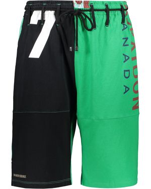 Marine Serre Cotton Bermuda Shorts - Green