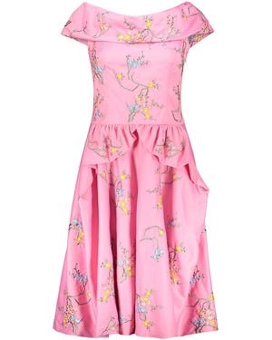 Moschino Dress With Floral Embroidery - Pink