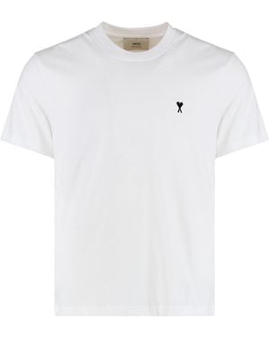 Ami Paris Cotton Crew-Neck T-Shirt - White
