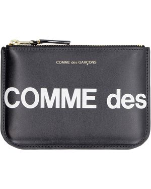 Comme des Garçons Logo Detail Leather Pouch - Black