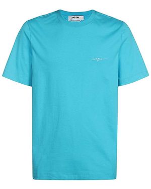 MSGM Cotton T-Shirt - Blue