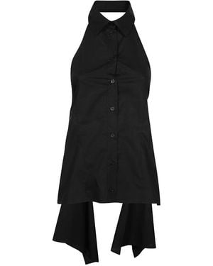 MSGM Cotton Sleeveless Shirt - Black