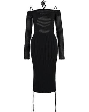 ANDREADAMO Ribbed Knit Dress - Black