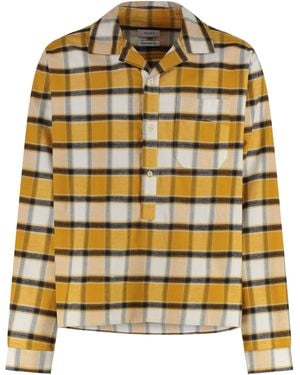 Rhude Checked Cotton Shirt - Yellow