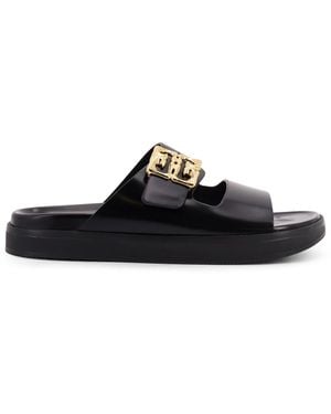 Givenchy 4G Liquid Dad Leather Slides - Black
