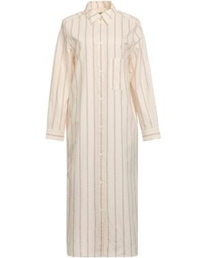 TOTEME Striped Buttoned Dress - White