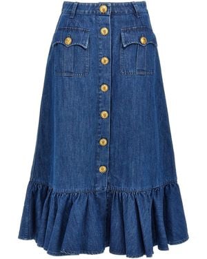 Valentino Garavani Denim Skirt - Blue