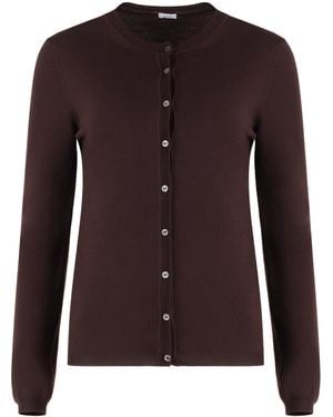 Malo Rebecca Virgin Wool Cardigan - Purple