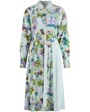 St. John Belted Shirtdress - Blue