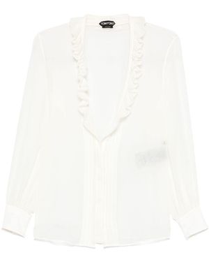 Tom Ford Silk Georgette Shirt - White