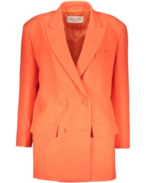 Valentino Garavani Elegant Blazer With Double-Breasted - Orange