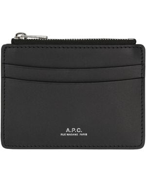 A.P.C. Leather Card Holder - Black