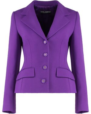 Dolce & Gabbana Dolce Wool Crepe Jacket - Purple