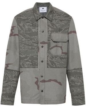 Marine Serre Camouflage Print Overshirt - Gray