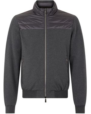 Moorer Dark Padded Jacket With Zip - Gray