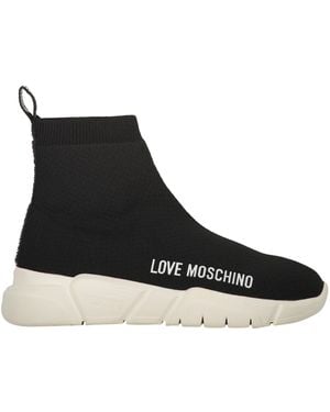 Love Moschino Knitted Sock-Style Sneakers - Black