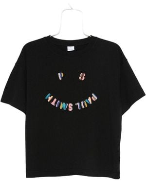 Paul Smith Ps Happy Cotton T-Shirt - Black