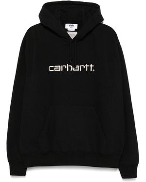 Junya Watanabe Printed Cotton Hoodie - Black