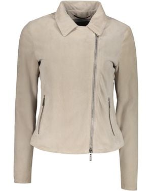 Moorer Carlotta Leather Jacket - Natural