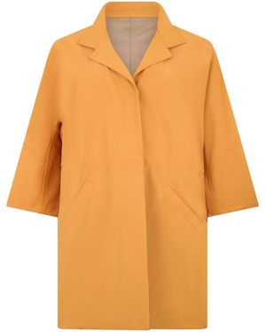 Moorer Coat With Straight Cut And Oversized - Orange