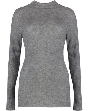 Wolford Long Sleeve Wool T-Shirt - Gray