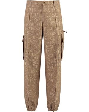 Versace Cotton Blend Cargo-Trousers - Natural