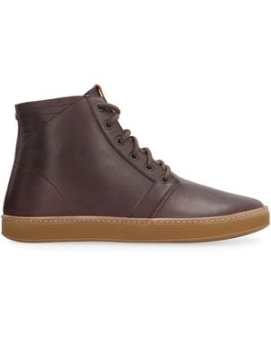 Volta Footwear Leather High-Top Sneakers - Brown