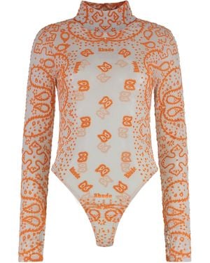 Rhude Tulle Bodysuit - White