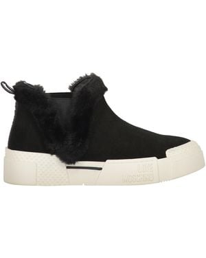 Love Moschino Leather High-Top Sneakers - Black