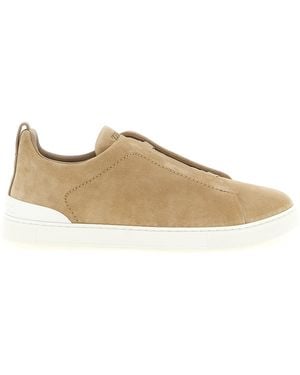 ZEGNA 'Triple Stitch' Sneakers - Brown