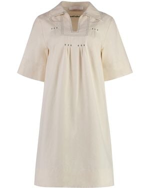See By Chloé Cotton Mini-Dress - Natural