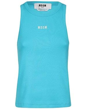 MSGM Ribbed Tank Top - Blue
