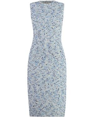 St. John Sleeveless Speckled Midi Dress - Blue
