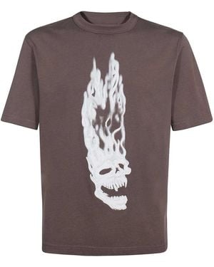 Heron Preston Printed Cotton T-shirt - Brown