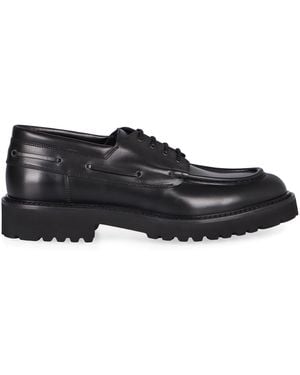 Doucal's Leather Lace-Up Shoes - Black