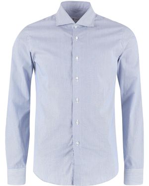THE (Alphabet) Striped Cotton Shirt - Blue