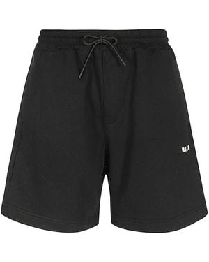 MSGM Cotton Bermuda Shorts - Black