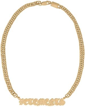 Vetements Gothic Logo Charms Necklace - Metallic