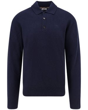 Burberry Cashmere Polo Sweater - Blue